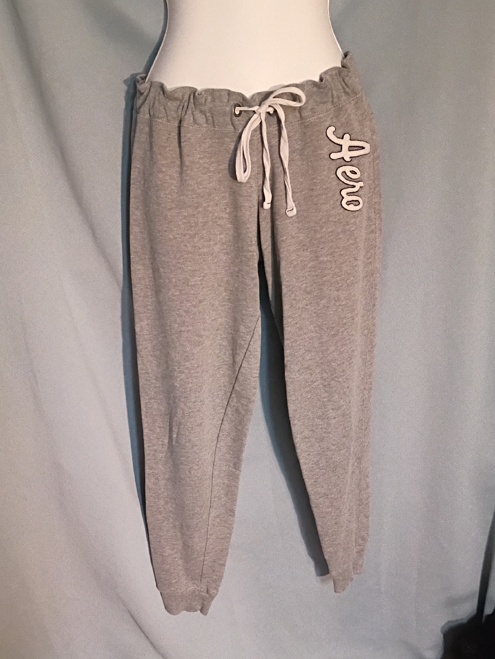 Aeropostale Light Gray Drawstring Joggers